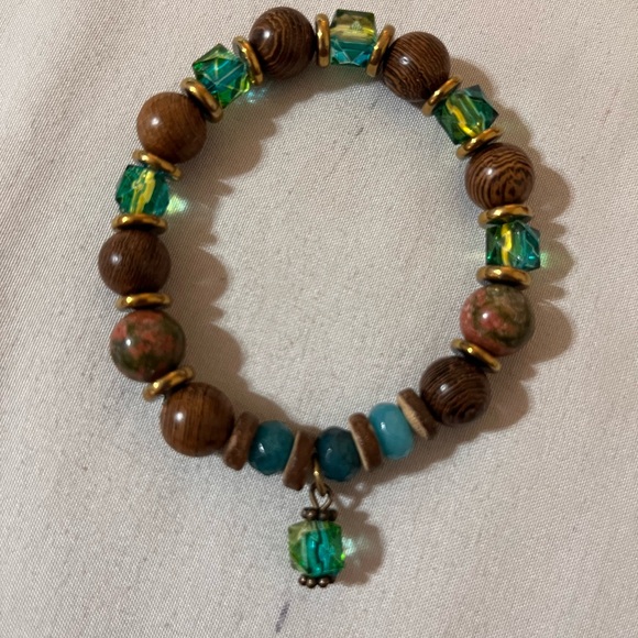 5pcs Boho Beaded Crystal Bracelet Set, Stackable Multi-Layer Handmade Stretch - Picture 7 of 11